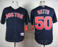 Custom Fan-Made Mookie Betts Dark Boston Red Sox #50 Red Baseball Jersey