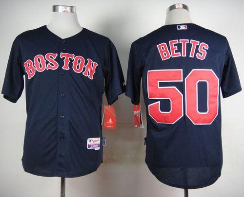 Custom Fan-Made Mookie Betts Dark Boston Red Sox #50 Red Baseball Jersey