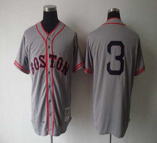 Custom Fan-Made Jimmie Foxx Boston Red Sox #3 Grey 1936 Throwback Baseball Jersey