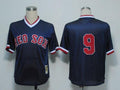 Custom Fan-Made Ted Williams Dark Boston Red Sox #9 Red 1990 Throwback Baseball Jersey