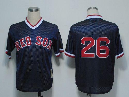 Custom Fan-Made Wade Boggs Dark Boston Red Sox #26 Red 1991 Throwback Baseball Jersey