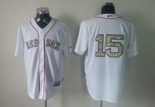 Custom Fan-Made Dustin Pedroia Boston Red Sox #15 Red USMC Baseball Jersey