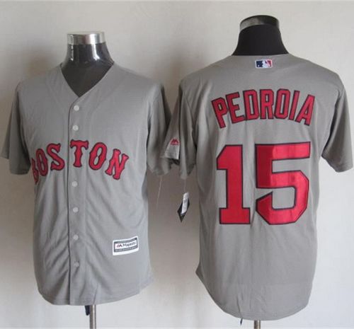Custom Fan-Made Dustin Pedroia Boston Red Sox #15 Grey Baseball Jersey