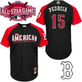 Custom Fan-Made Dustin Pedroia Boston Red Sox #15 Red 2015 All-Star Edition Baseball Jersey