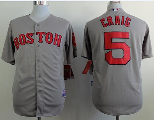 Custom Fan-Made Allen Craig Boston Red Sox #5 Grey Baseball Jersey
