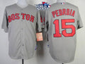 Custom Fan-Made Dustin Pedroia Boston Red Sox #15 Grey 2013 Baseball Jersey