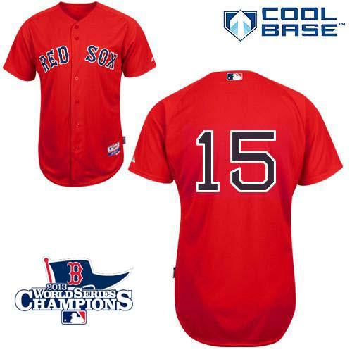 Custom Fan-Made Dustin Pedroia Boston Red Sox #15 Red 2013 Baseball Jersey