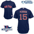 Custom Fan-Made Dustin Pedroia Dark Boston Red Sox #15 Red 2013 Baseball Jersey