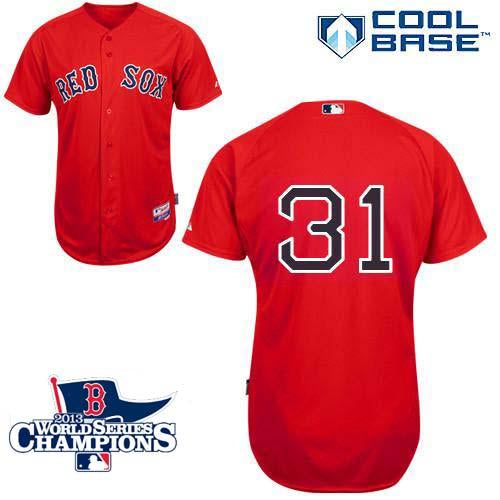 Custom Fan-Made Jon Lester Boston Red Sox #31 Red 2013 Baseball Jersey