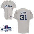 Custom Fan-Made Jon Lester Boston Red Sox #31 Grey 2013 Baseball Jersey
