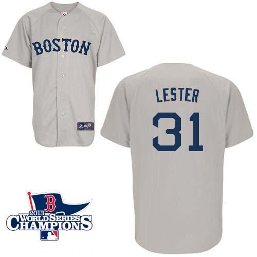 Custom Fan-Made Jon Lester Boston Red Sox #31 Grey 2013 Baseball Jersey
