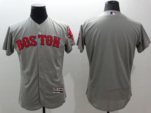 Custom Fan-Made Grey Boston Red Sox Baseball Jersey Boston Red Sox Grey Baseball Jersey
