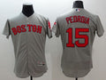 Custom Fan-Made Dustin Pedroia Boston Red Sox #15 Grey Baseball Jersey