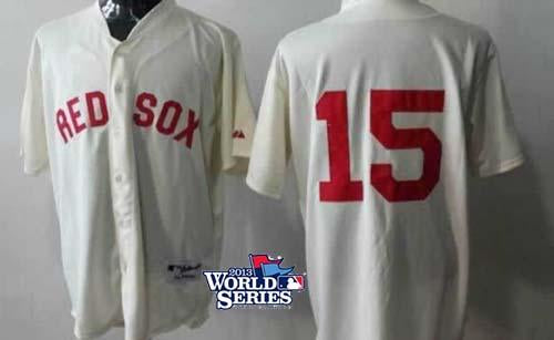 Custom Fan-Made Dustin Pedroia Boston Red Sox #15 Red 2013 Baseball Jersey