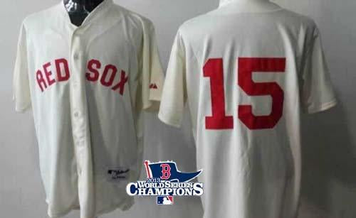 Custom Fan-Made Dustin Pedroia Boston Red Sox #15 Red 2013 Baseball Jersey