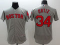 Custom Fan-Made David Ortiz Boston Red Sox #34 Grey Baseball Jersey