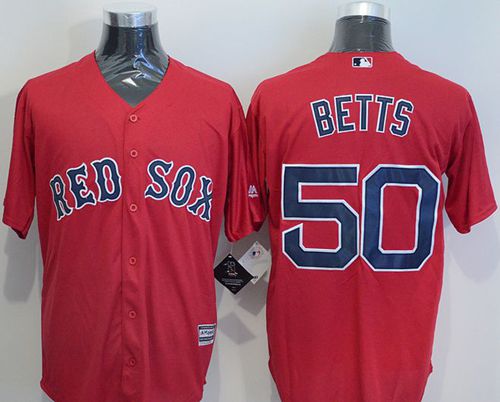Custom Fan-Made Mookie Betts Boston Red Sox #50 Red Baseball Jersey
