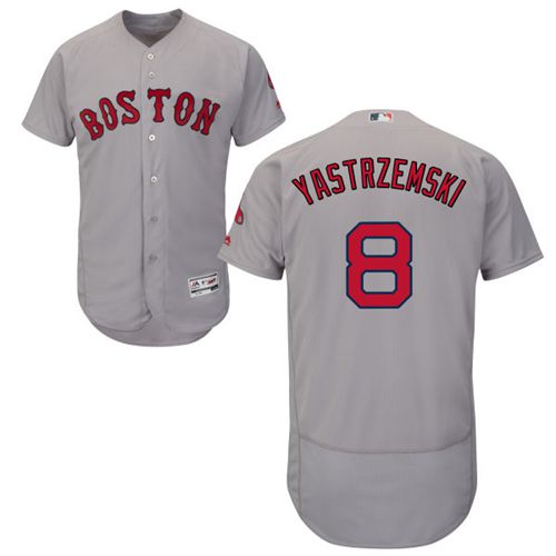 Custom Fan-Made Carl Yastrzemski Boston Red Sox #8 Grey Baseball Jersey