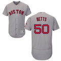 Custom Fan-Made Mookie Betts Boston Red Sox #50 Grey Baseball Jersey