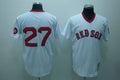 Custom Fan-Made Carlton Fisk Boston Red Sox #27 Red Throwback Baseball Jersey