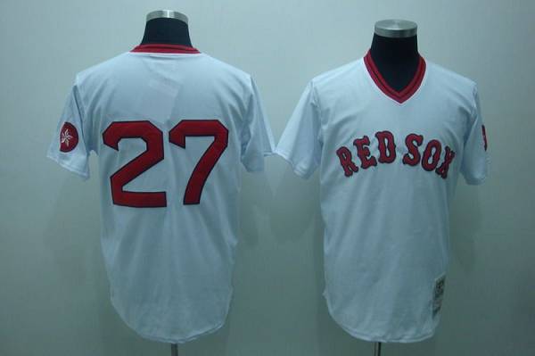 Custom Fan-Made Carlton Fisk Boston Red Sox #27 Red Throwback Baseball Jersey