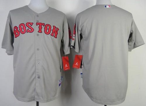 Custom Fan-Made Grey Boston Red Sox Baseball Jersey Boston Red Sox Grey Baseball Jersey