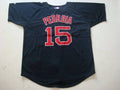Custom Fan-Made Dustin Pedroia Dark Boston Red Sox #15 Red Baseball Jersey