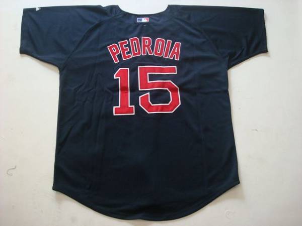 Custom Fan-Made Dustin Pedroia Dark Boston Red Sox #15 Red Baseball Jersey