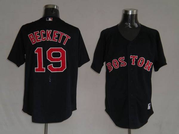 Custom Fan-Made Josh Beckett Darke Boston Red Sox #19 Red Baseball Jersey