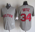 Custom Fan-Made David Ortiz Boston Red Sox #34 Grey Baseball Jersey