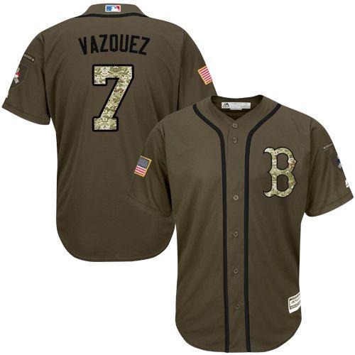 Custom Fan-Made Christian Vazquez Boston Red Sox #7 Red Service Edition Baseball Jersey