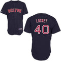 Custom Fan-Made John Lackey Dark Boston Red Sox #40 Red Baseball Jersey