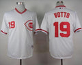 Custom Fan-Made Joey Votto Cincinnati Reds #19 White 1990 Throwback Turn Back Clock Edition Baseball Jersey