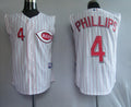 Custom Fan-Made Brandon Phillips Vest Cincinnati Reds #4 White Baseball Jersey