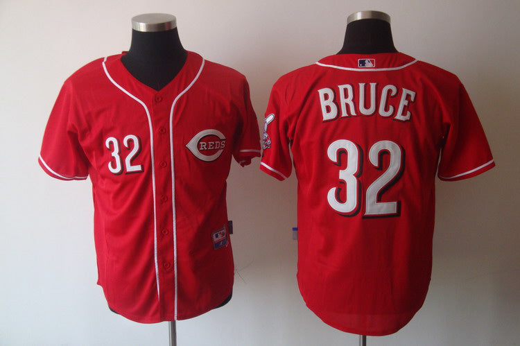 Custom Fan-Made Jay Bruce Cincinnati Reds #32 Red Baseball Jersey