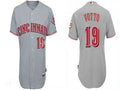 Custom Fan-Made Joey Votto Cincinnati Reds #19 Grey Baseball Jersey