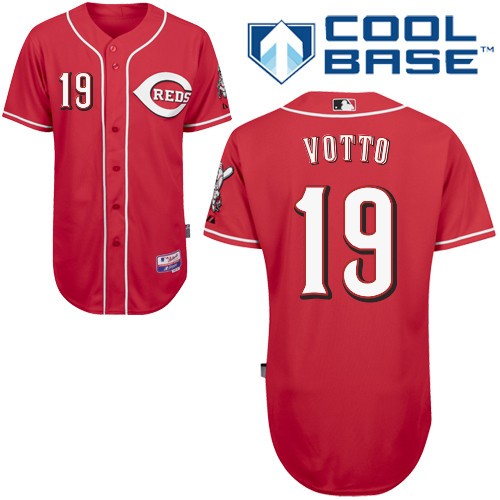 Custom Fan-Made Joey Votto Cincinnati Reds #19 Red Baseball Jersey