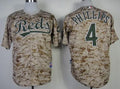 Custom Fan-Made Brandon Phillips Camo Cincinnati Reds #4 Baseball Jersey