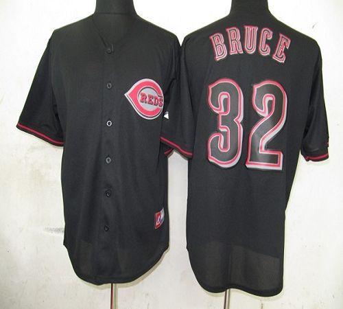 Custom Fan-Made Jay Bruce Cincinnati Reds #32 Black Baseball Jersey