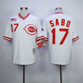 Custom Fan-Made Chris Sabo Cincinnati Reds #17 White 1990 Throwback Baseball Jersey