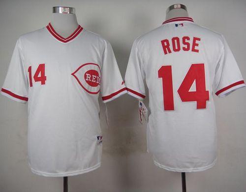 Custom Fan-Made Pete Rose Cincinnati Reds #14 White 1990 Throwback Turn Back Clock Edition Baseball Jersey