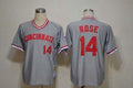 Custom Fan-Made Pete Rose Cincinnati Reds #14 Grey Throwback Baseball Jersey