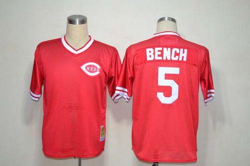 Custom Fan-Made Johnny Bench Cincinnati Reds #5 Red Throwback Baseball Jersey