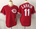 Custom Fan-Made Barry Larkin Cincinnati Reds #11 Red Throwback Baseball Jersey
