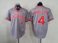 Custom Fan-Made Brandon Phillips Cincinnati Reds #4 Grey 1991 Throwback Turn Back Clock Edition Baseball Jersey