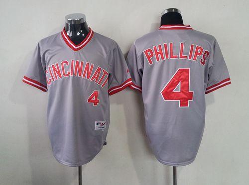 Custom Fan-Made Brandon Phillips Cincinnati Reds #4 Grey 1991 Throwback Turn Back Clock Edition Baseball Jersey