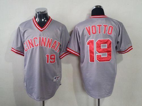 Custom Fan-Made Joey Votto Cincinnati Reds #19 Grey 1991 Throwback Turn Back Clock Edition Baseball Jersey