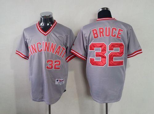 Custom Fan-Made Jay Bruce Cincinnati Reds #32 Grey 1991 Throwback Turn Back Clock Edition Baseball Jersey
