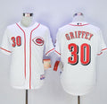 Custom Fan-Made Ken Griffey Cincinnati Reds #30 White Baseball Jersey