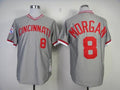 Custom Fan-Made Joe Morgan Cincinnati Reds #8 Grey Throwback Baseball Jersey